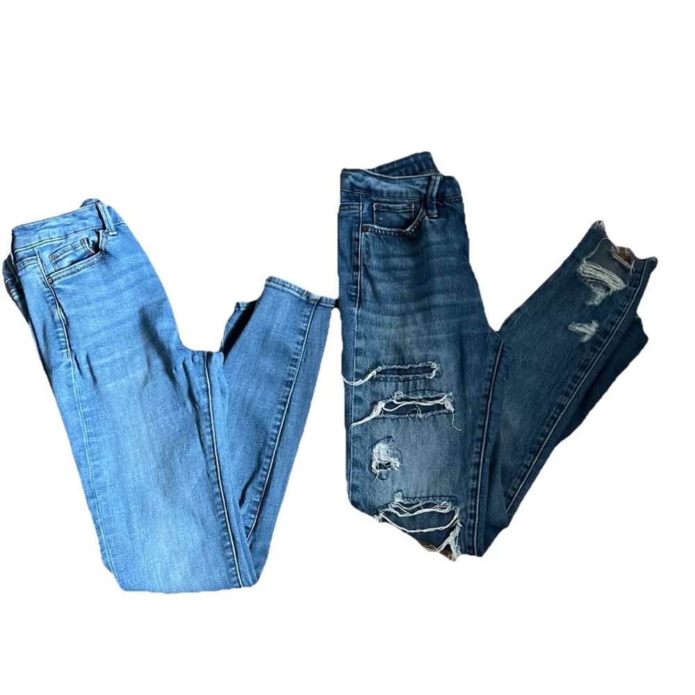 Simple Society Womens Skinny Distressed Jeans Size 1/25 Raw Hem Lot Of 2